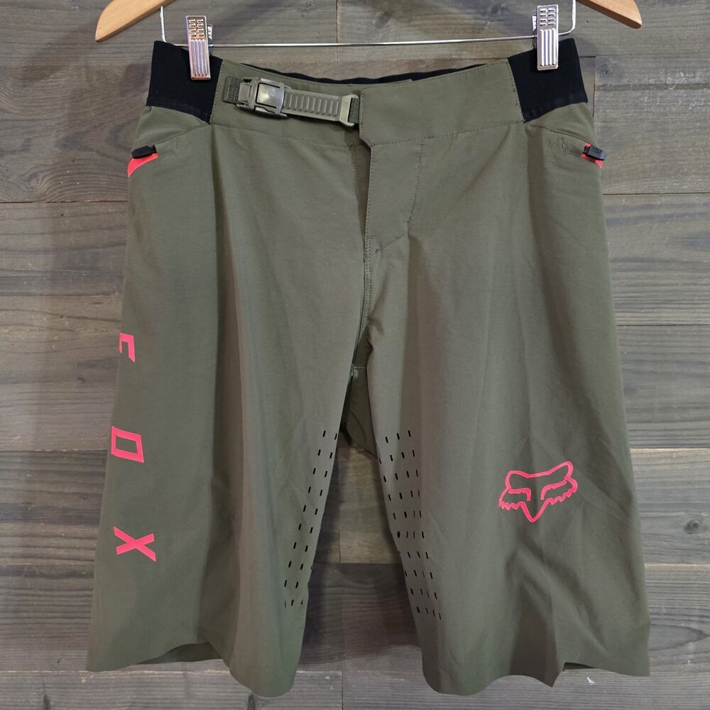 FOX Flexair 3.0 MTB Mountain Bike Pants Men's Green Olive Neon Pink Size 30